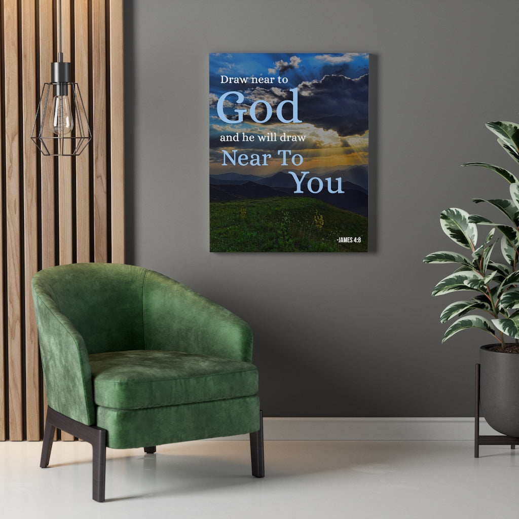 Scripture Walls Draw Near to God James 4:8 Christian Wall Art Bible Verse Print Ready to Hang - Express Your Love Gifts