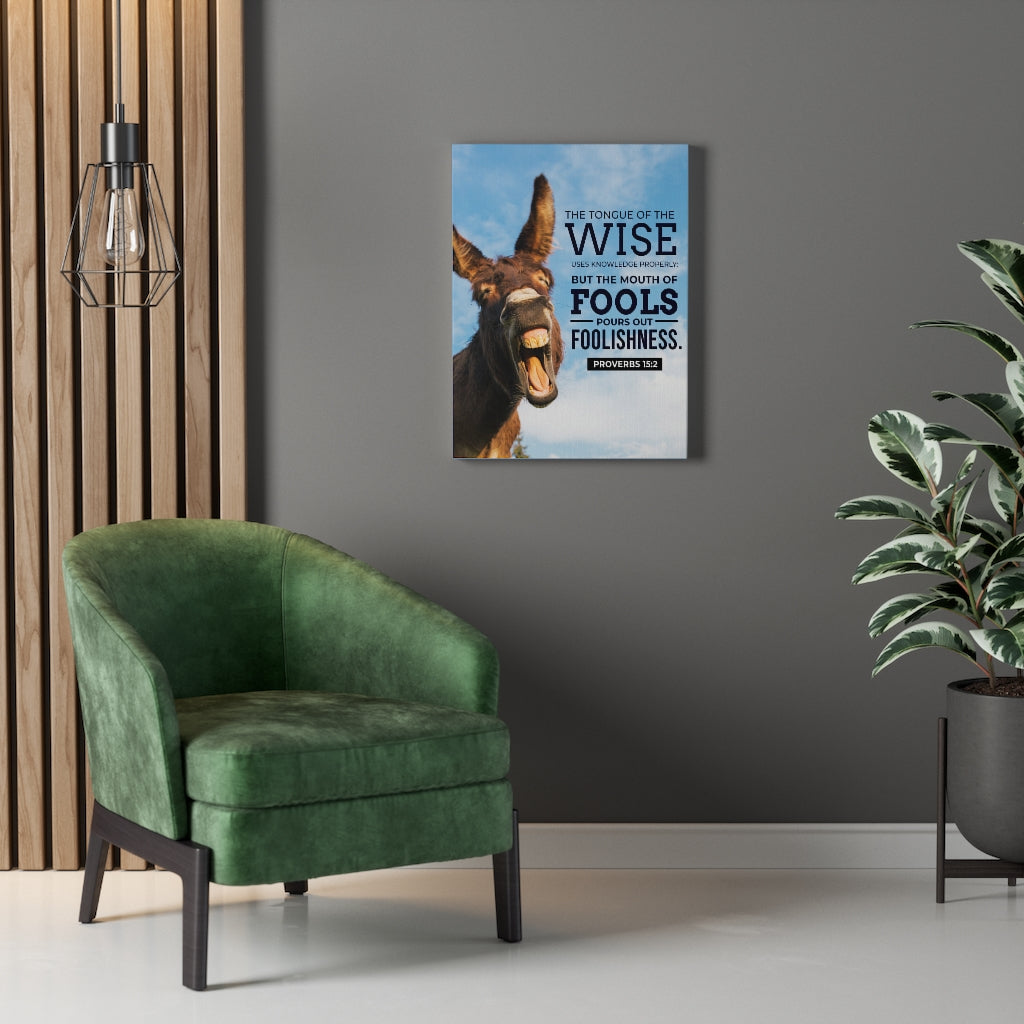 Scripture Walls Grievous Words Donkey Proverbs 15:2 Christian Wall Art Bible Verse Print Ready to Hang - Express Your Love Gifts