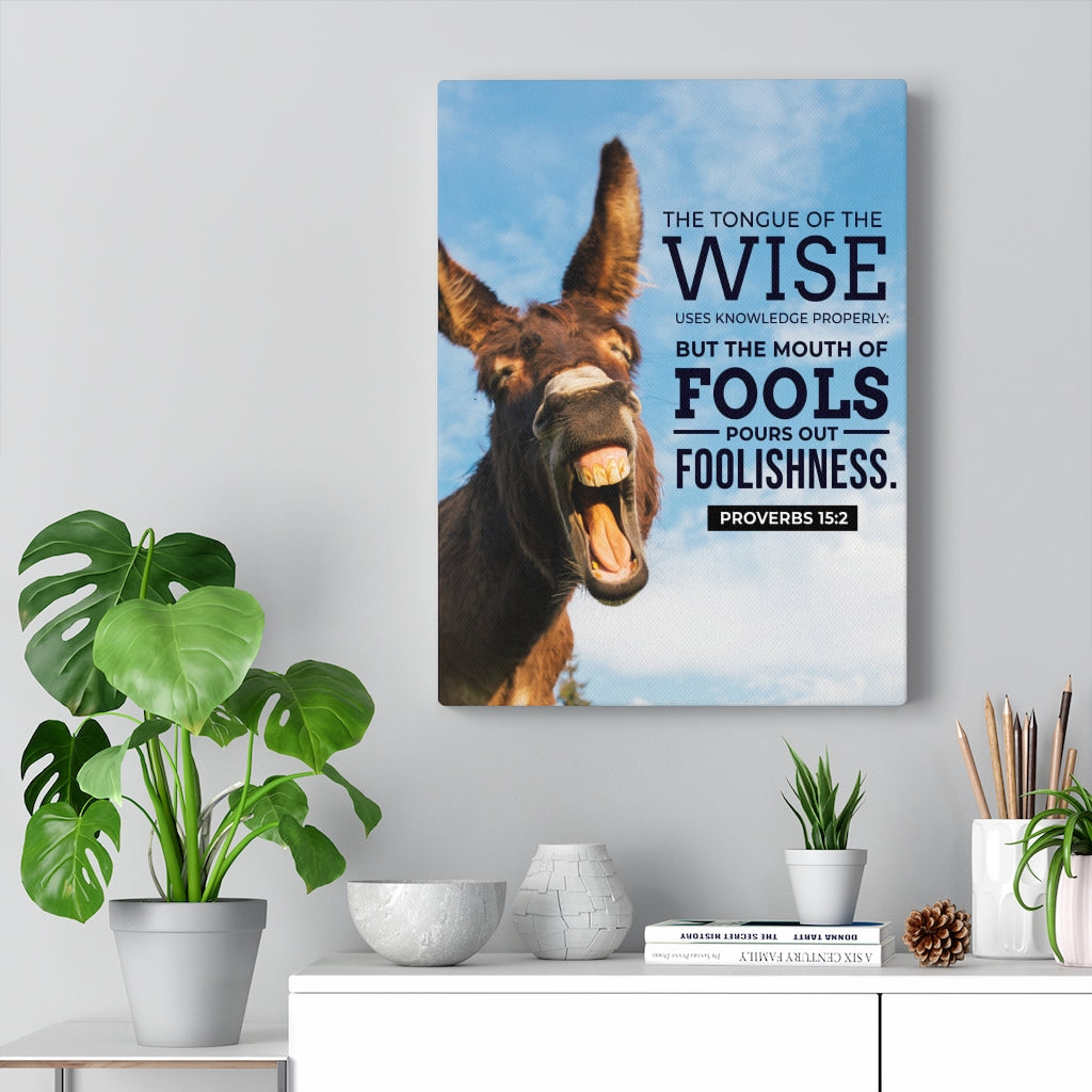 Scripture Walls Grievous Words Donkey Proverbs 15:2 Christian Wall Art Bible Verse Print Ready to Hang - Express Your Love Gifts