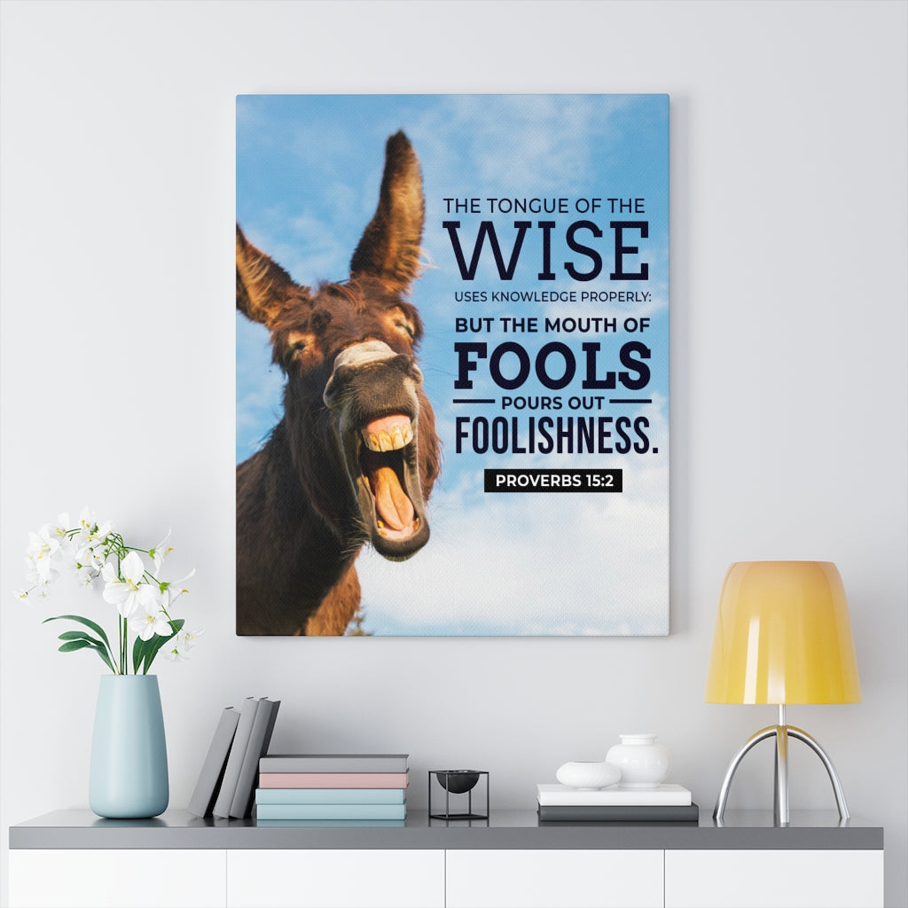 Scripture Walls Grievous Words Donkey Proverbs 15:2 Christian Wall Art Bible Verse Print Ready to Hang - Express Your Love Gifts