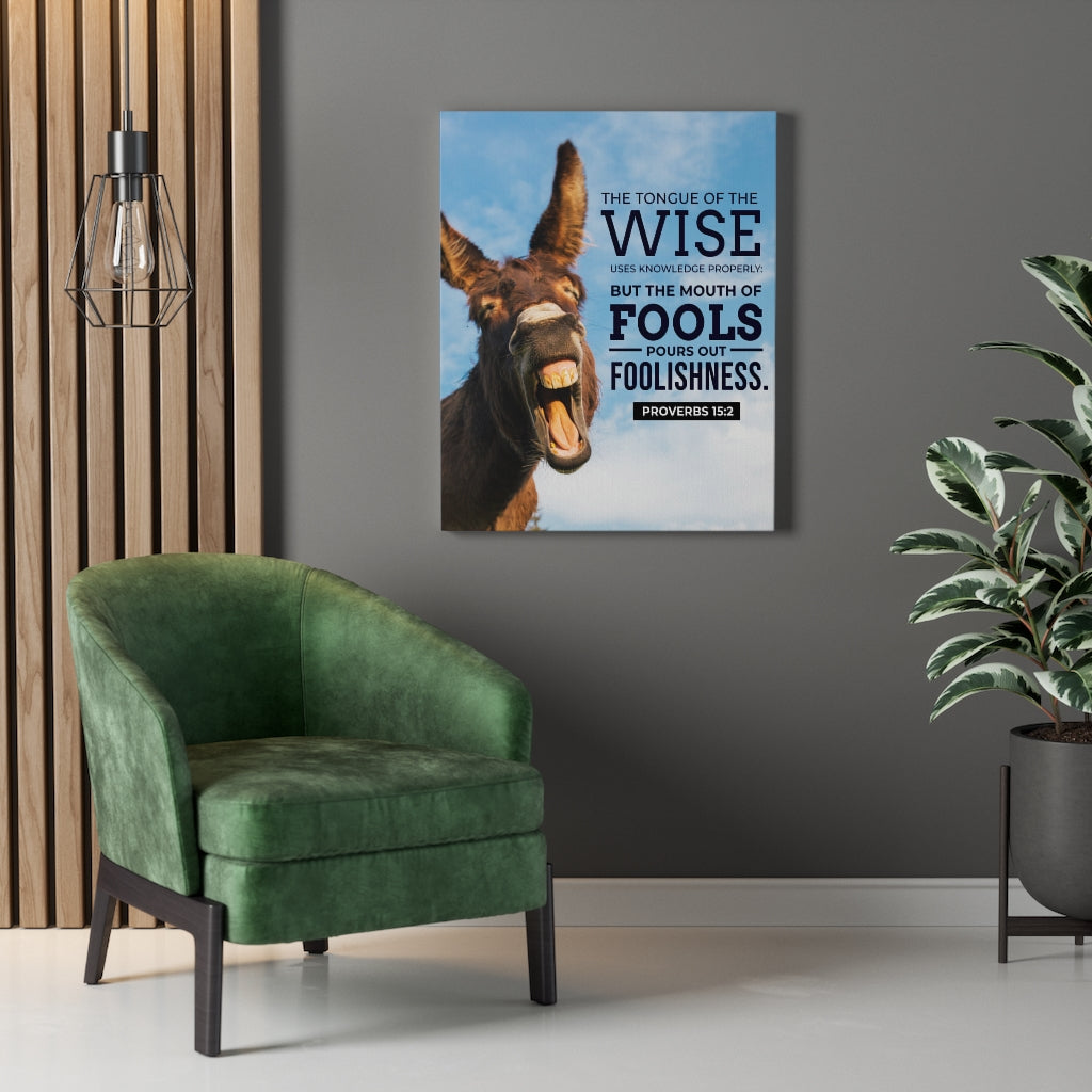 Scripture Walls Grievous Words Donkey Proverbs 15:2 Christian Wall Art Bible Verse Print Ready to Hang - Express Your Love Gifts