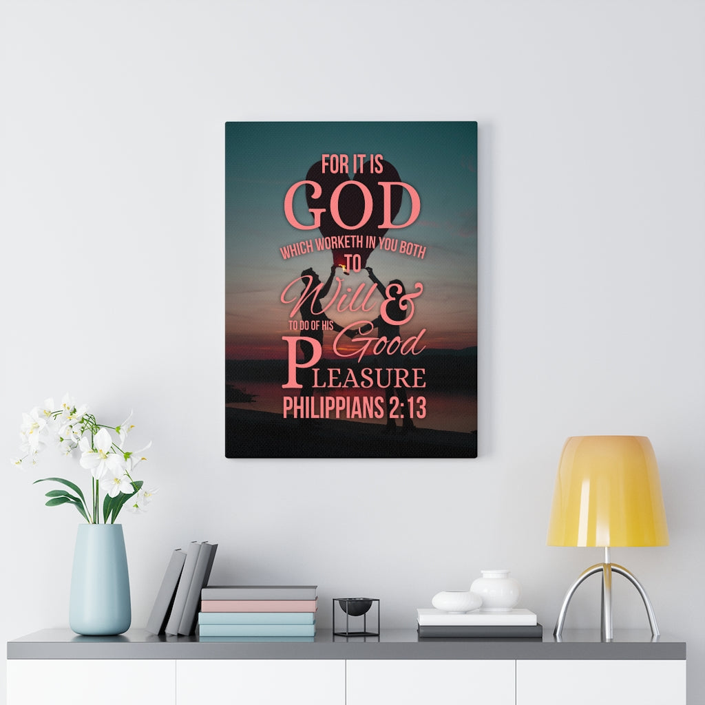 Scripture Walls His Good Pleasure Philippians 2:13 Christian Wall Art Bible Verse Print Ready to Hang - Express Your Love Gifts