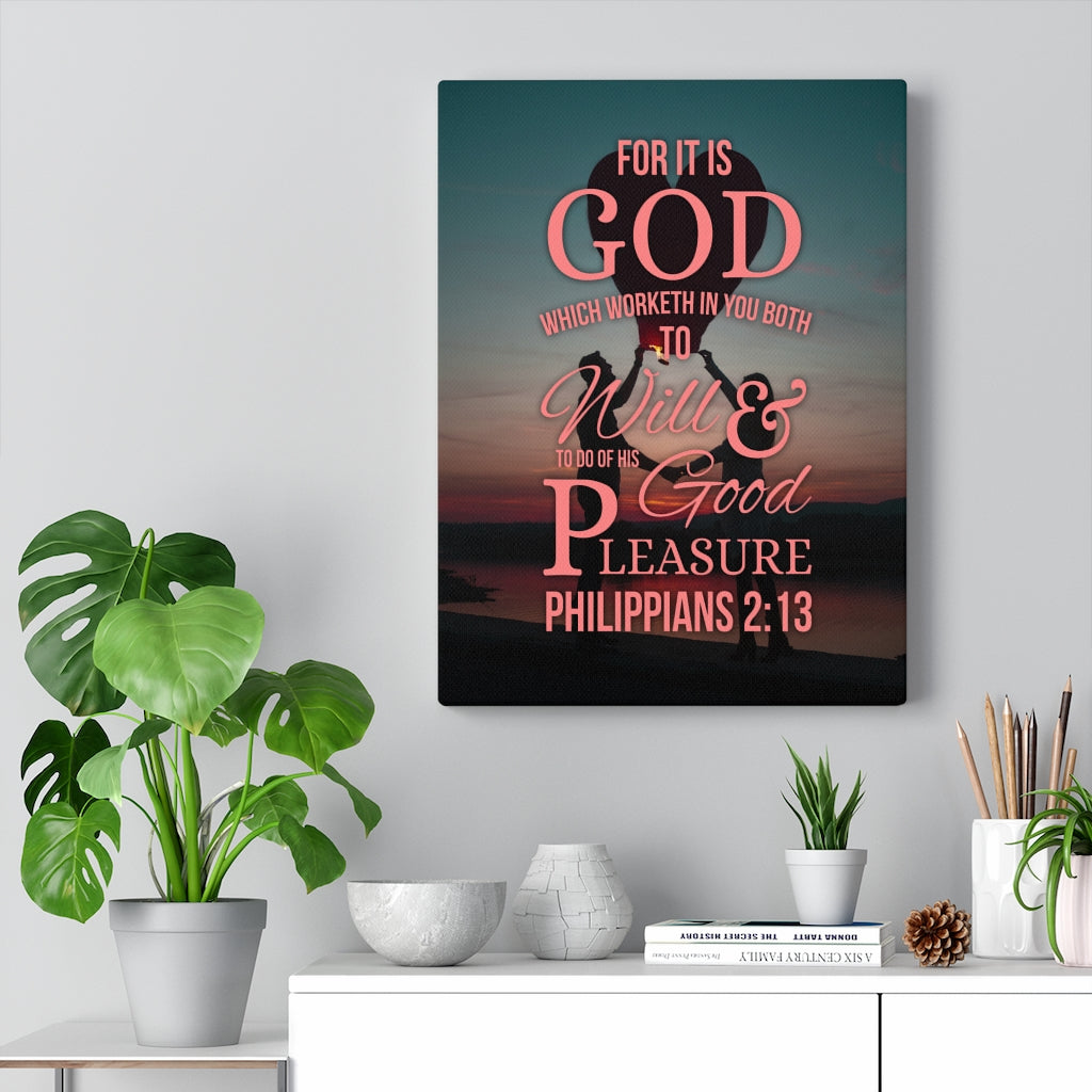 Scripture Walls His Good Pleasure Philippians 2:13 Christian Wall Art Bible Verse Print Ready to Hang - Express Your Love Gifts