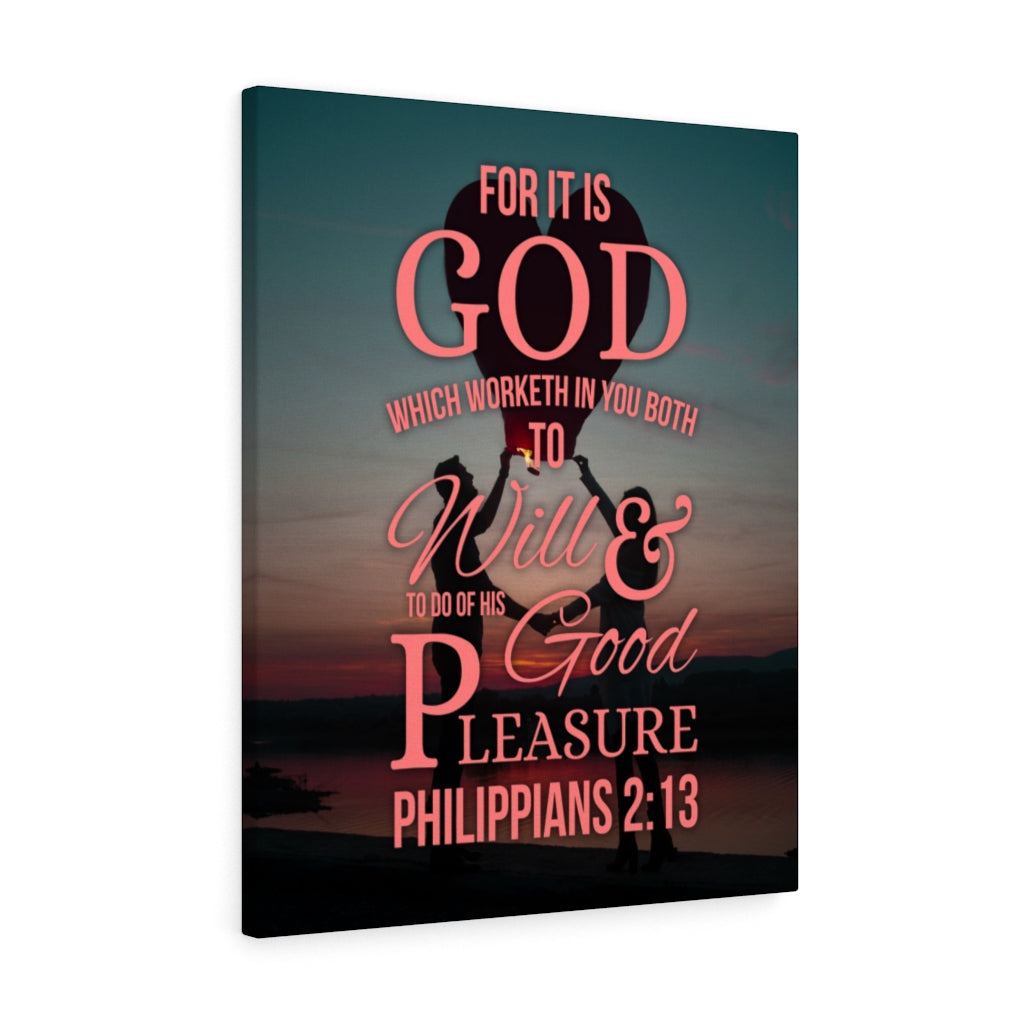 Scripture Walls His Good Pleasure Philippians 2:13 Christian Wall Art Bible Verse Print Ready to Hang - Express Your Love Gifts
