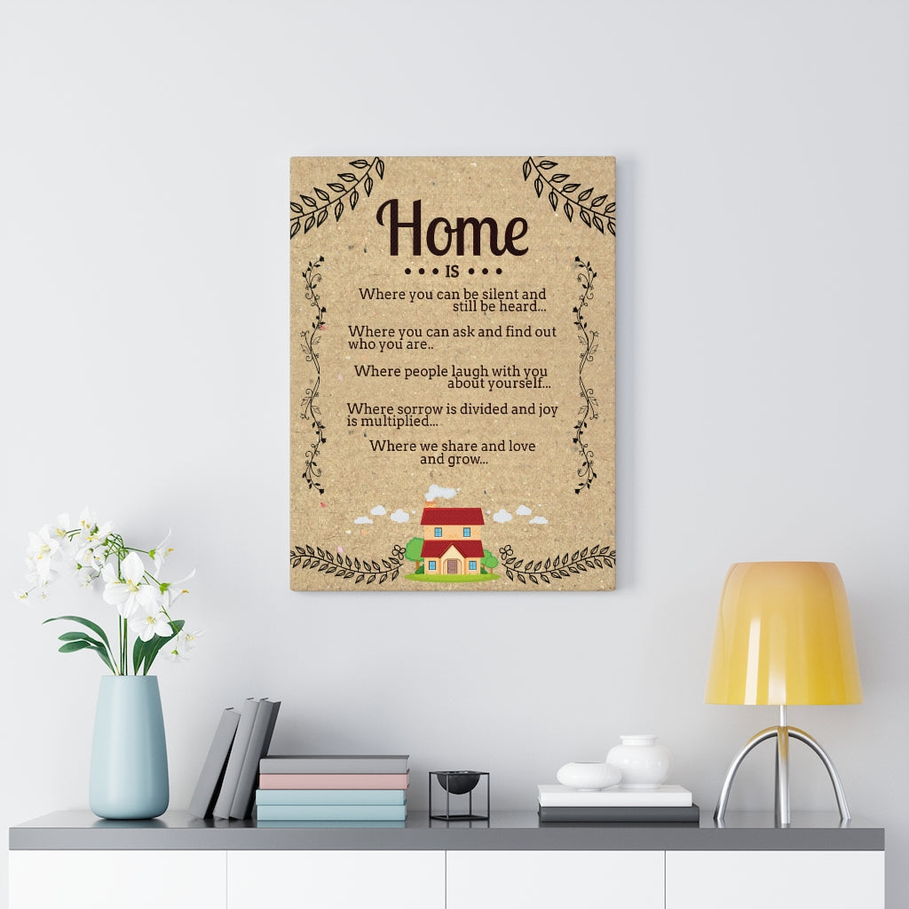 Home Is Motivational Inspirational Wall Decor for Home Office Gym Inspiring Success Quote Print Ready to Hang Wall Art - Express Your Love Gifts