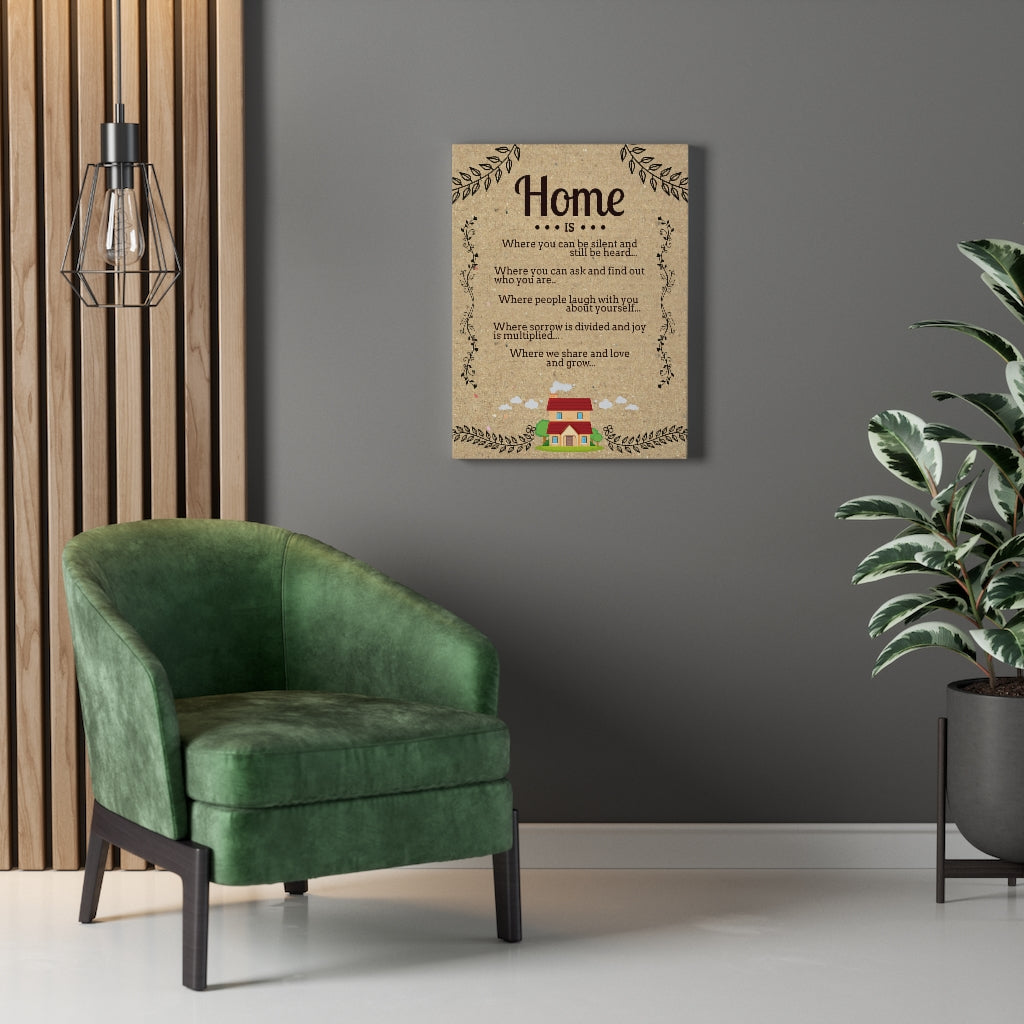 Home Is Motivational Inspirational Wall Decor for Home Office Gym Inspiring Success Quote Print Ready to Hang Wall Art - Express Your Love Gifts