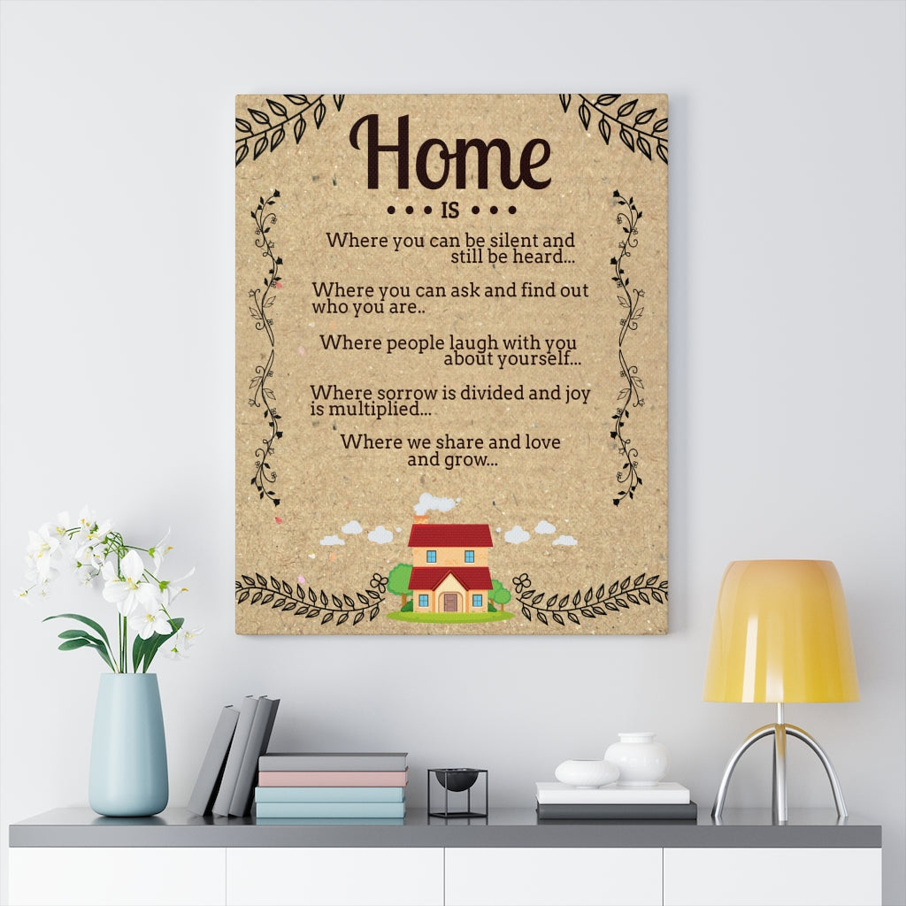 Home Is Motivational Inspirational Wall Decor for Home Office Gym Inspiring Success Quote Print Ready to Hang Wall Art - Express Your Love Gifts