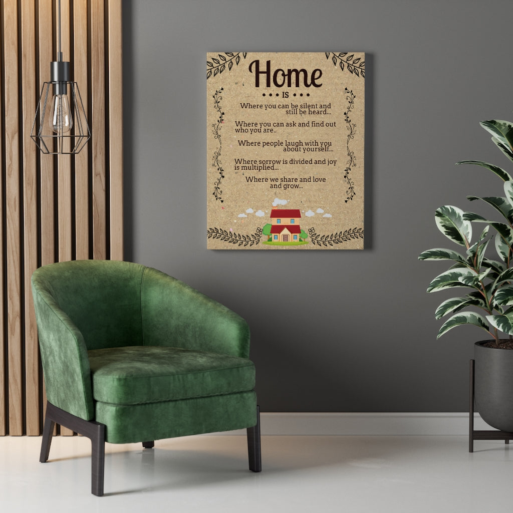 Home Is Motivational Inspirational Wall Decor for Home Office Gym Inspiring Success Quote Print Ready to Hang Wall Art - Express Your Love Gifts