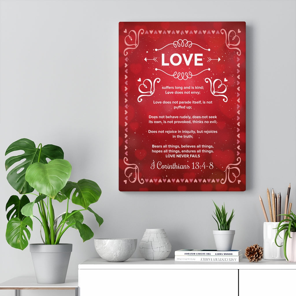 Scripture Walls Love Never Fails 1 Corinthians 13:4‭-‬8 Christian Wall Art Bible Verse Print Ready to Hang - Express Your Love Gifts