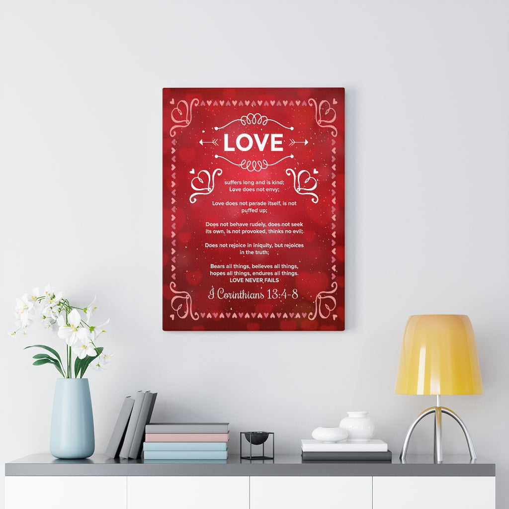 Scripture Walls Love Never Fails 1 Corinthians 13:4‭-‬8 Christian Wall Art Bible Verse Print Ready to Hang - Express Your Love Gifts