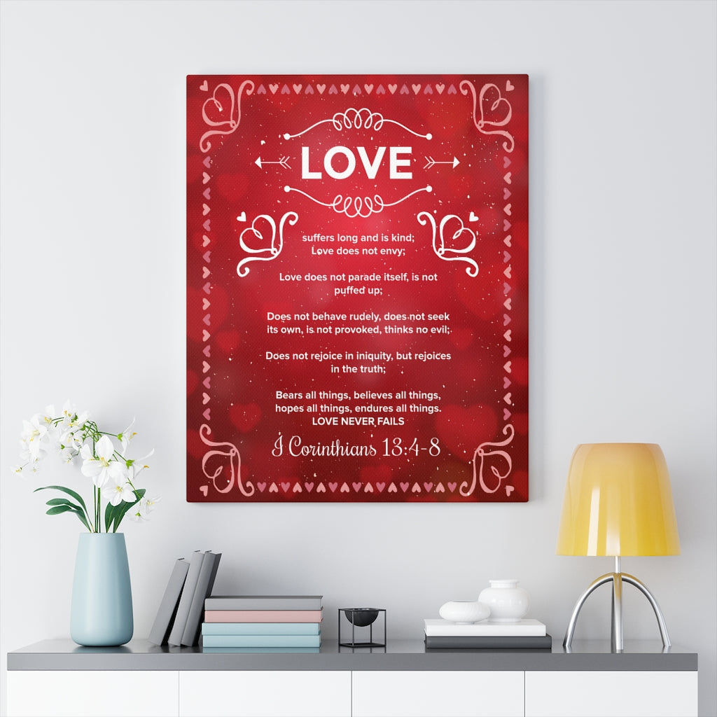 Scripture Walls Love Never Fails 1 Corinthians 13:4‭-‬8 Christian Wall Art Bible Verse Print Ready to Hang - Express Your Love Gifts