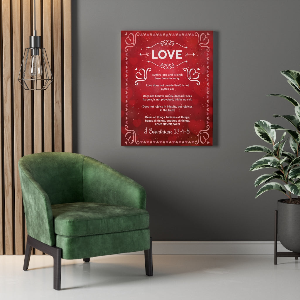 Scripture Walls Love Never Fails 1 Corinthians 13:4‭-‬8 Christian Wall Art Bible Verse Print Ready to Hang - Express Your Love Gifts