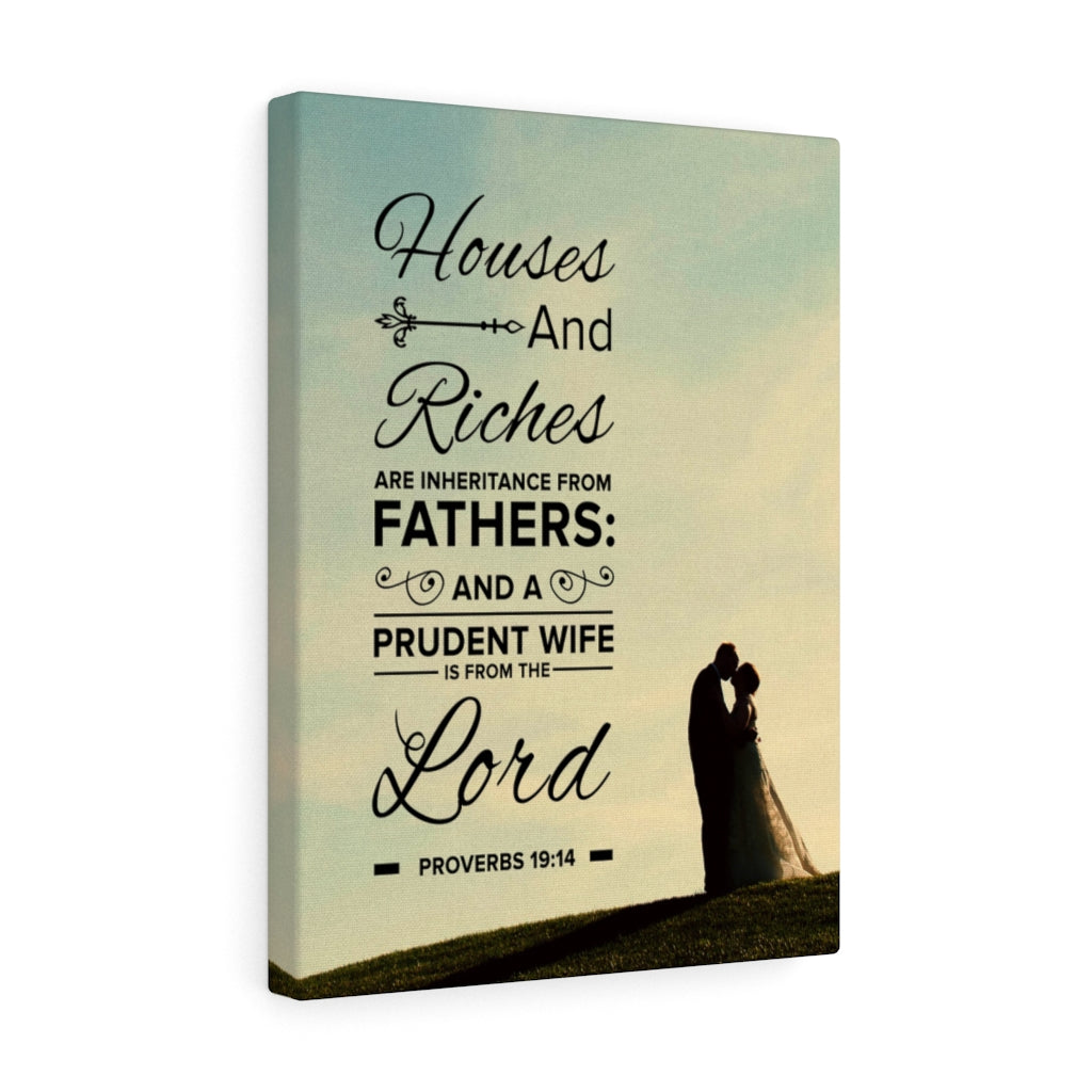 Scripture Walls House and Riches Proverbs 19:14 Christian Wall Art Bible Verse Print Ready to Hang - Express Your Love Gifts