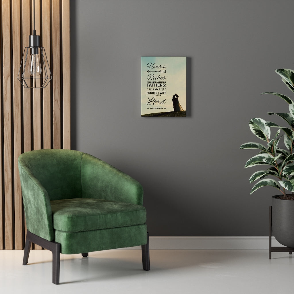 Scripture Walls House and Riches Proverbs 19:14 Christian Wall Art Bible Verse Print Ready to Hang - Express Your Love Gifts