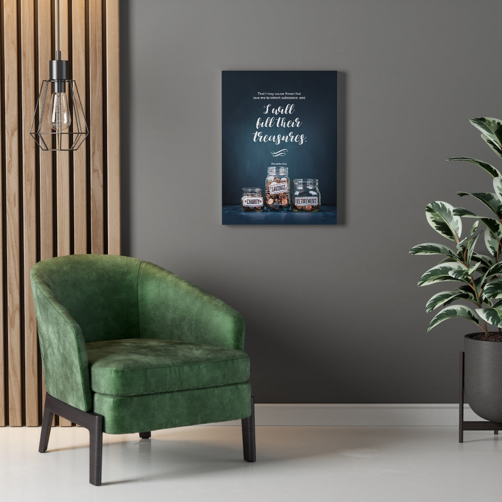 Scripture Walls I Will Bill Their Treasures Proverbs 8:21 Christian Wall Art Bible Verse Print Ready to Hang - Express Your Love Gifts