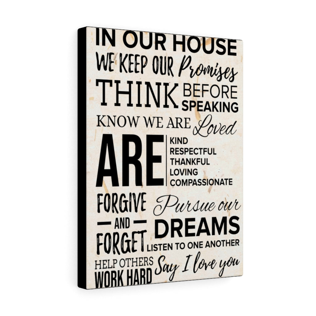 In Our House Motivational Inspirational Wall Decor for Home Office Gym Inspiring Success Quote Print Ready to Hang Wall Art - Express Your Love Gifts