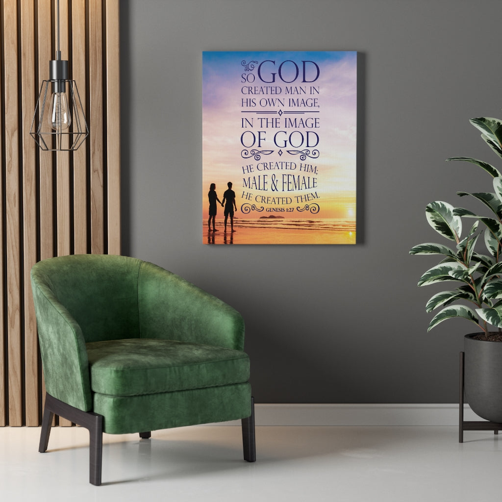 Scripture Walls In The Image of God Genesis 1:27 Christian Wall Art Bible Verse Print Ready to Hang - Express Your Love Gifts