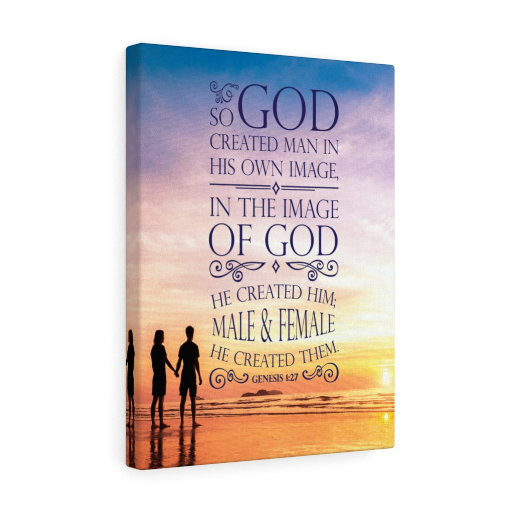 Scripture Walls In The Image of God Genesis 1:27 Christian Wall Art Bible Verse Print Ready to Hang - Express Your Love Gifts