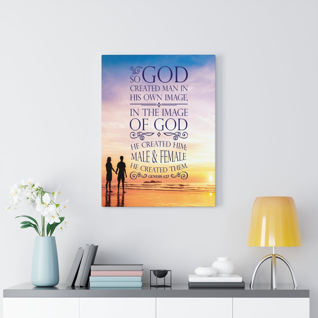 Scripture Walls In The Image of God Genesis 1:27 Christian Wall Art Bible Verse Print Ready to Hang - Express Your Love Gifts