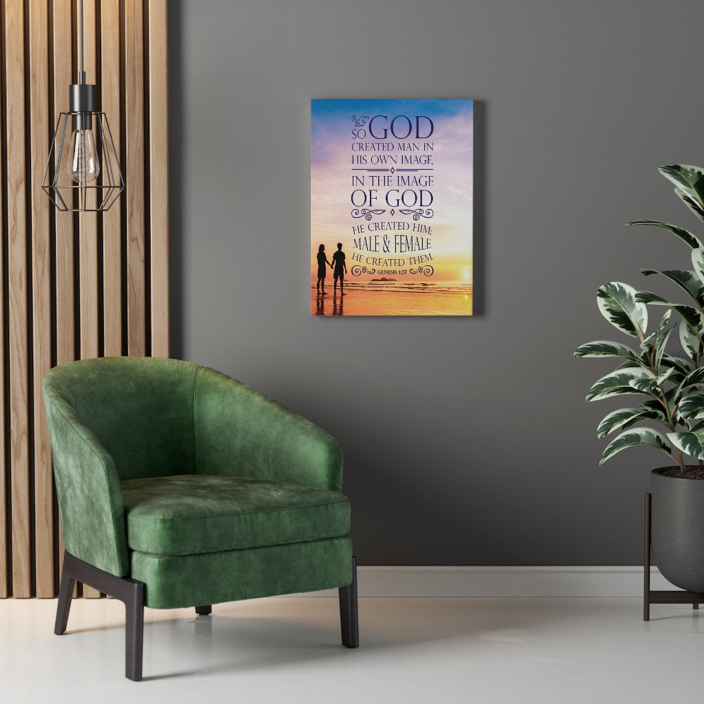 Scripture Walls In The Image of God Genesis 1:27 Christian Wall Art Bible Verse Print Ready to Hang - Express Your Love Gifts