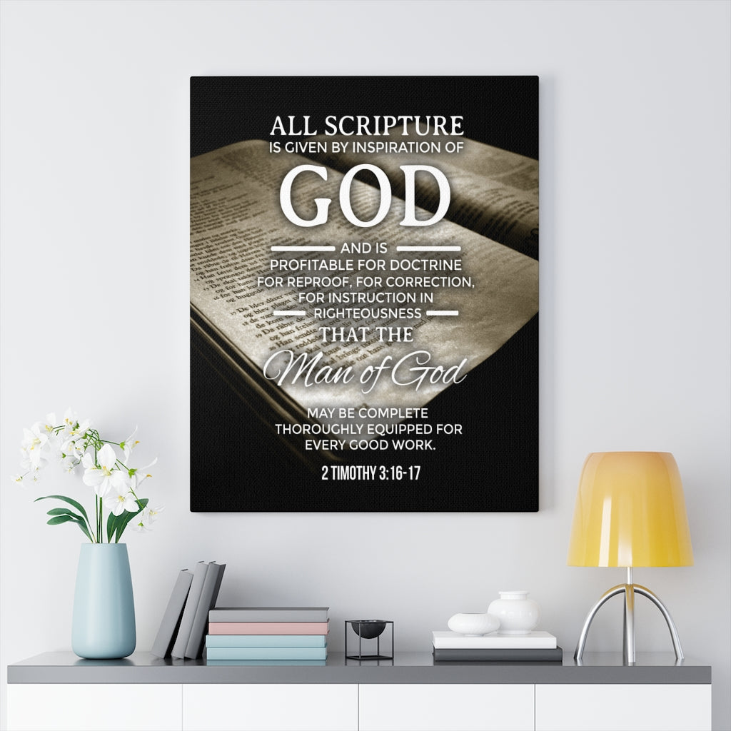 Scripture Walls Inspiration of God 2 Timothy 3:16-17 Christian Wall Art Bible Verse Print Ready to Hang - Express Your Love Gifts