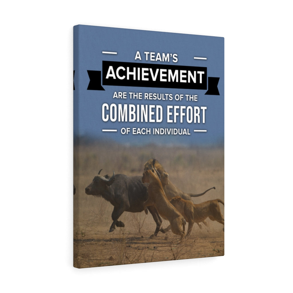 Inspirational Canvas Team's Achievement Inspirational Wall Decor for Home Office Gym Inspiring Success Quote Print Ready to Hang - Express Your Love Gifts