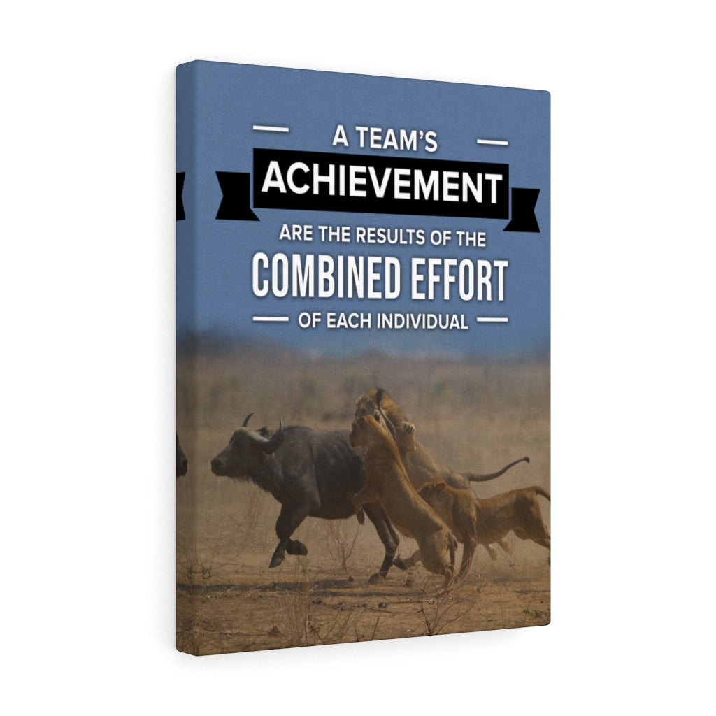 Inspirational Canvas Team's Achievement Inspirational Wall Decor for Home Office Gym Inspiring Success Quote Print Ready to Hang - Express Your Love Gifts