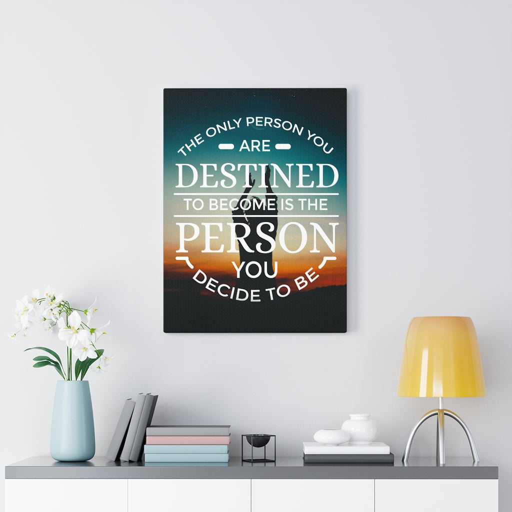 The Only Person Motivational Verse Inspirational Wall Decor for Home Office Gym Inspiring Success Quote Print Ready to Hang - Express Your Love Gifts
