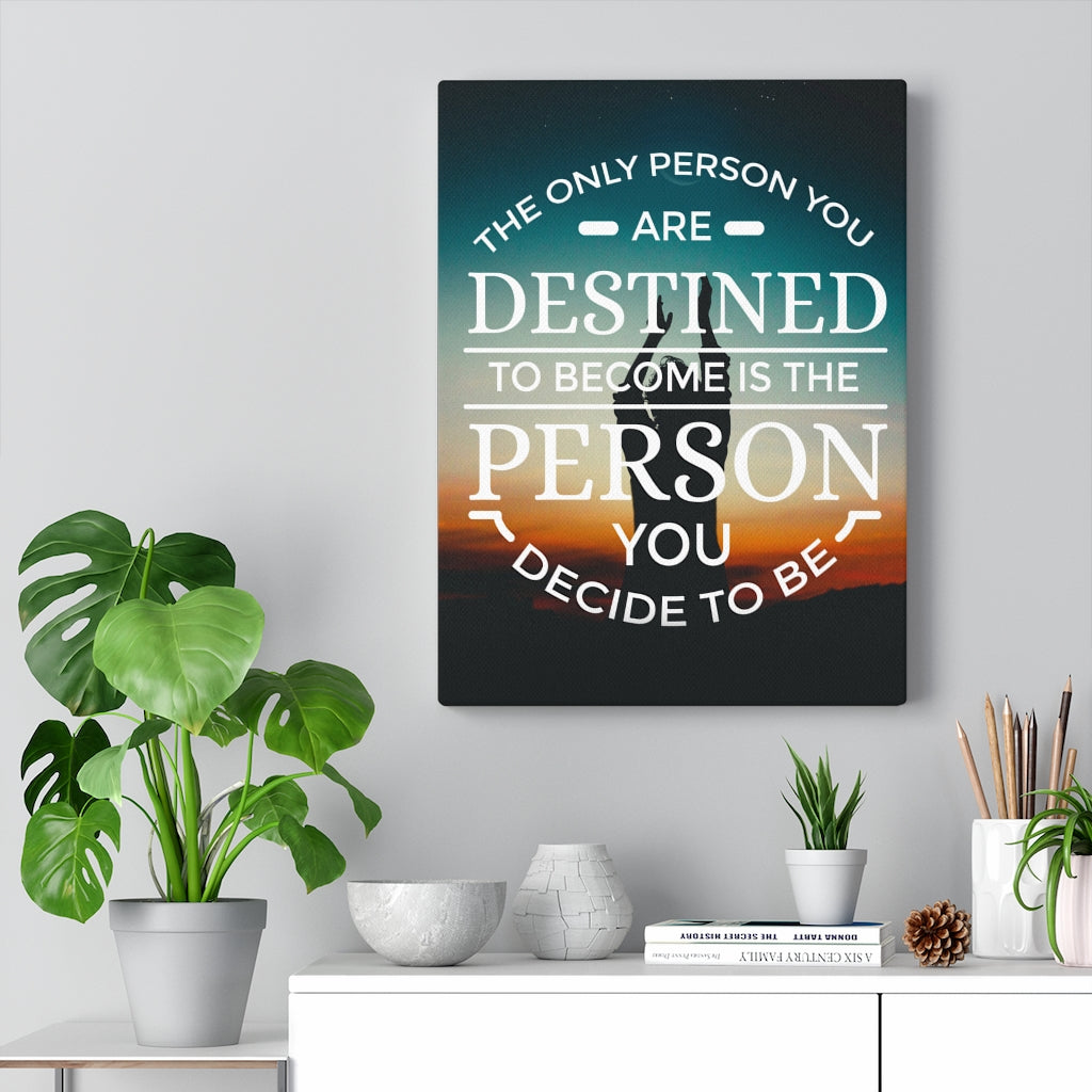 The Only Person Motivational Verse Inspirational Wall Decor for Home Office Gym Inspiring Success Quote Print Ready to Hang - Express Your Love Gifts