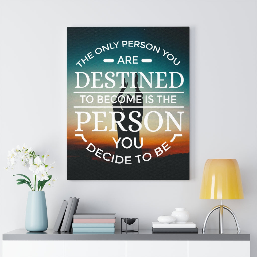 The Only Person Motivational Verse Inspirational Wall Decor for Home Office Gym Inspiring Success Quote Print Ready to Hang - Express Your Love Gifts