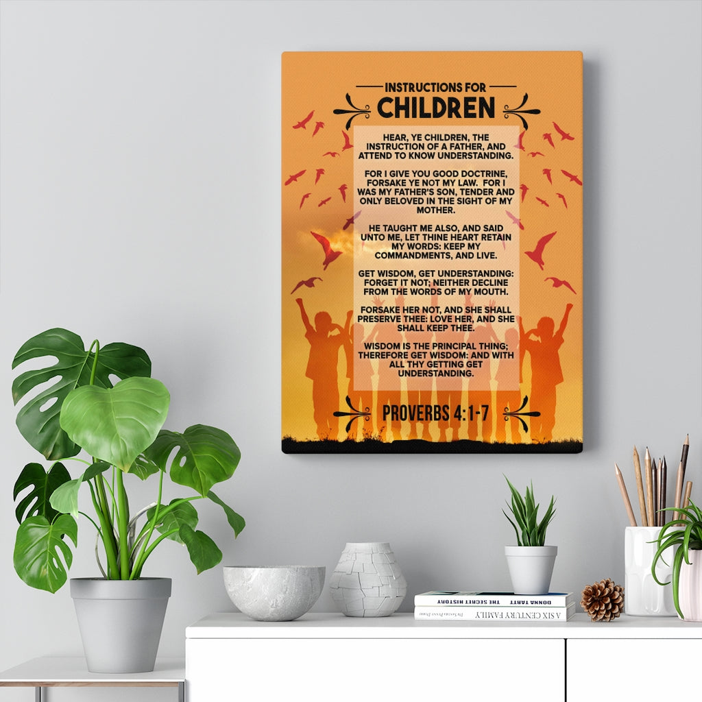 Scripture Walls Instructions for Children Proverbs 4:1‭-‬7 Christian Wall Art Bible Verse Print Ready to Hang - Express Your Love Gifts