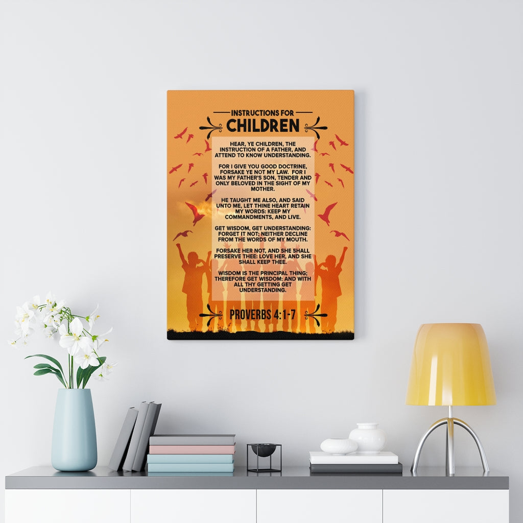 Scripture Walls Instructions for Children Proverbs 4:1‭-‬7 Christian Wall Art Bible Verse Print Ready to Hang - Express Your Love Gifts