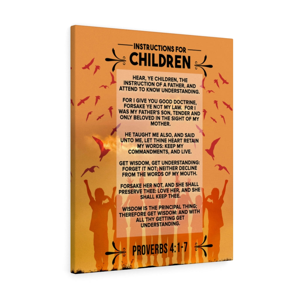 Scripture Walls Instructions for Children Proverbs 4:1‭-‬7 Christian Wall Art Bible Verse Print Ready to Hang - Express Your Love Gifts