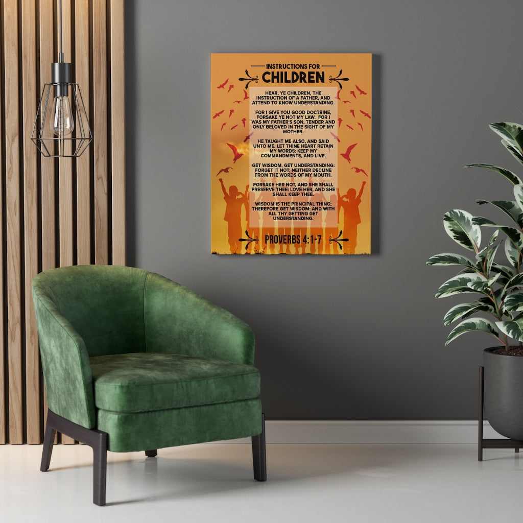 Scripture Walls Instructions for Children Proverbs 4:1‭-‬7 Christian Wall Art Bible Verse Print Ready to Hang - Express Your Love Gifts