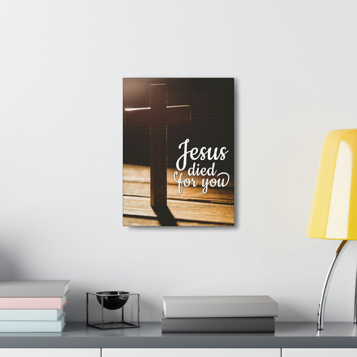 Scripture Walls Jesus Died For You Galatians 1:4 Bible Verse Canvas Christian Wall Art Ready to Hang Unframed-Express Your Love Gifts