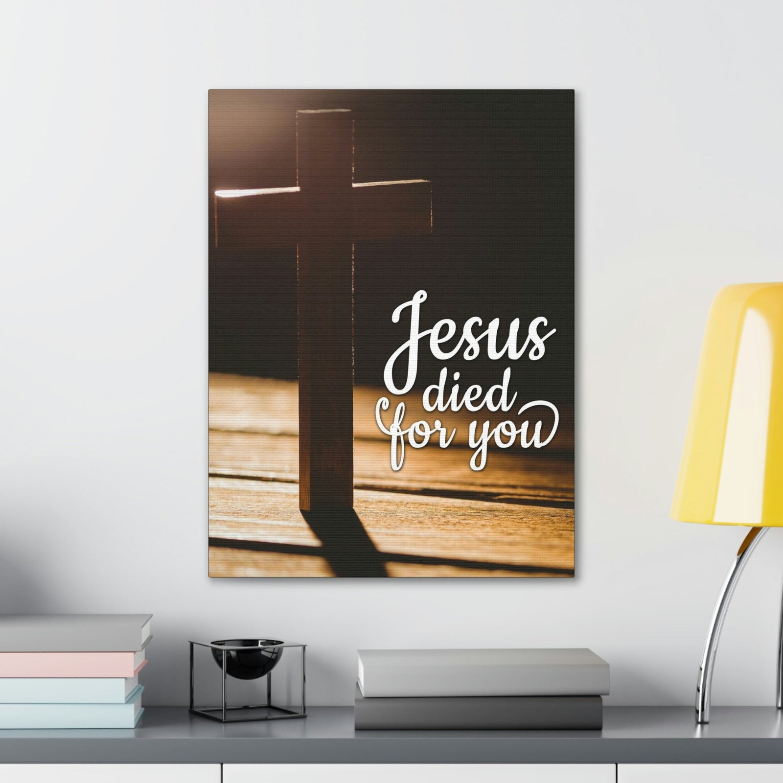 Scripture Walls Jesus Died For You Galatians 1:4 Bible Verse Canvas Christian Wall Art Ready to Hang Unframed-Express Your Love Gifts