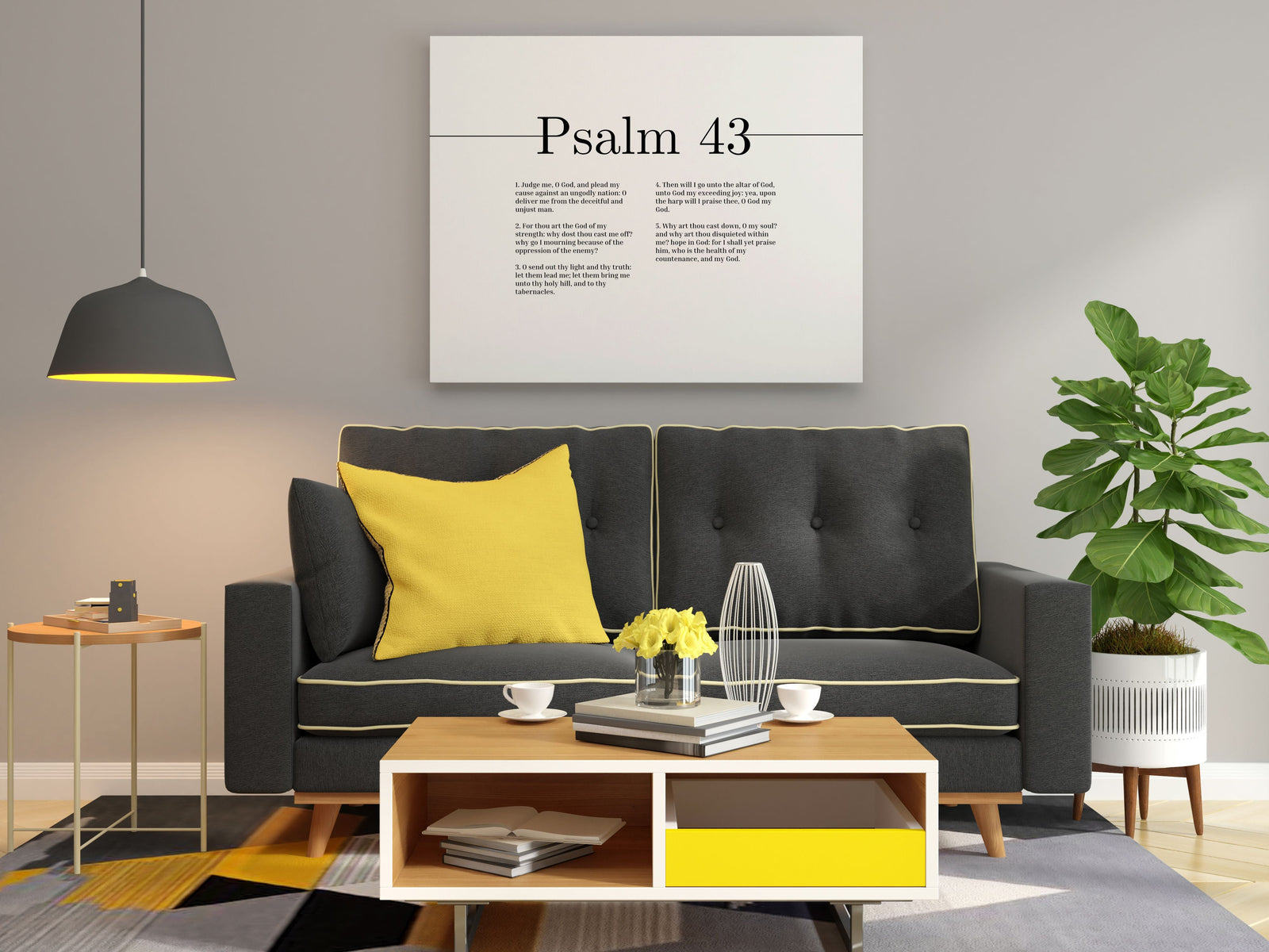 Scripture Canvas Judge Me, O God Psalm 43 Christian Wall Art Bible Verse Print Ready to Hang-Express Your Love Gifts