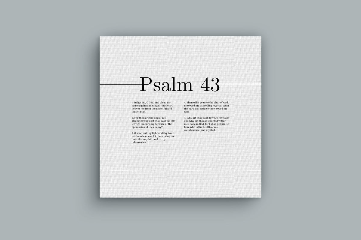 Scripture Canvas Judge Me, O God Psalm 43 Christian Wall Art Bible Verse Print Ready to Hang-Express Your Love Gifts