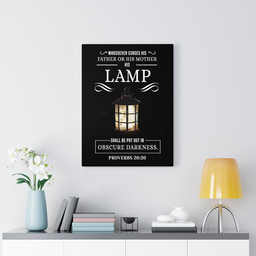 Scripture Walls Lamp Proverbs 20:20 KJV Christian Wall Art Bible Verse Print Ready to Hang - Express Your Love Gifts