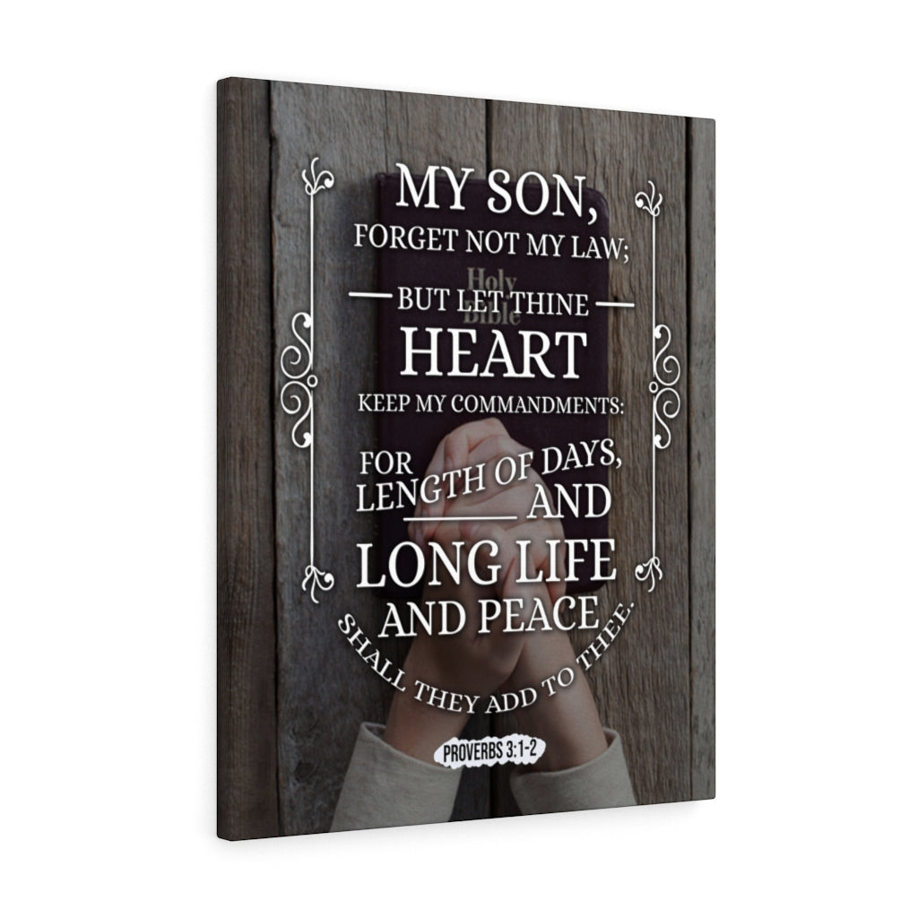 Scripture Walls Long Life and Peace Proverbs 3:1-2 Christian Wall Art Bible Verse Print Ready to Hang - Express Your Love Gifts