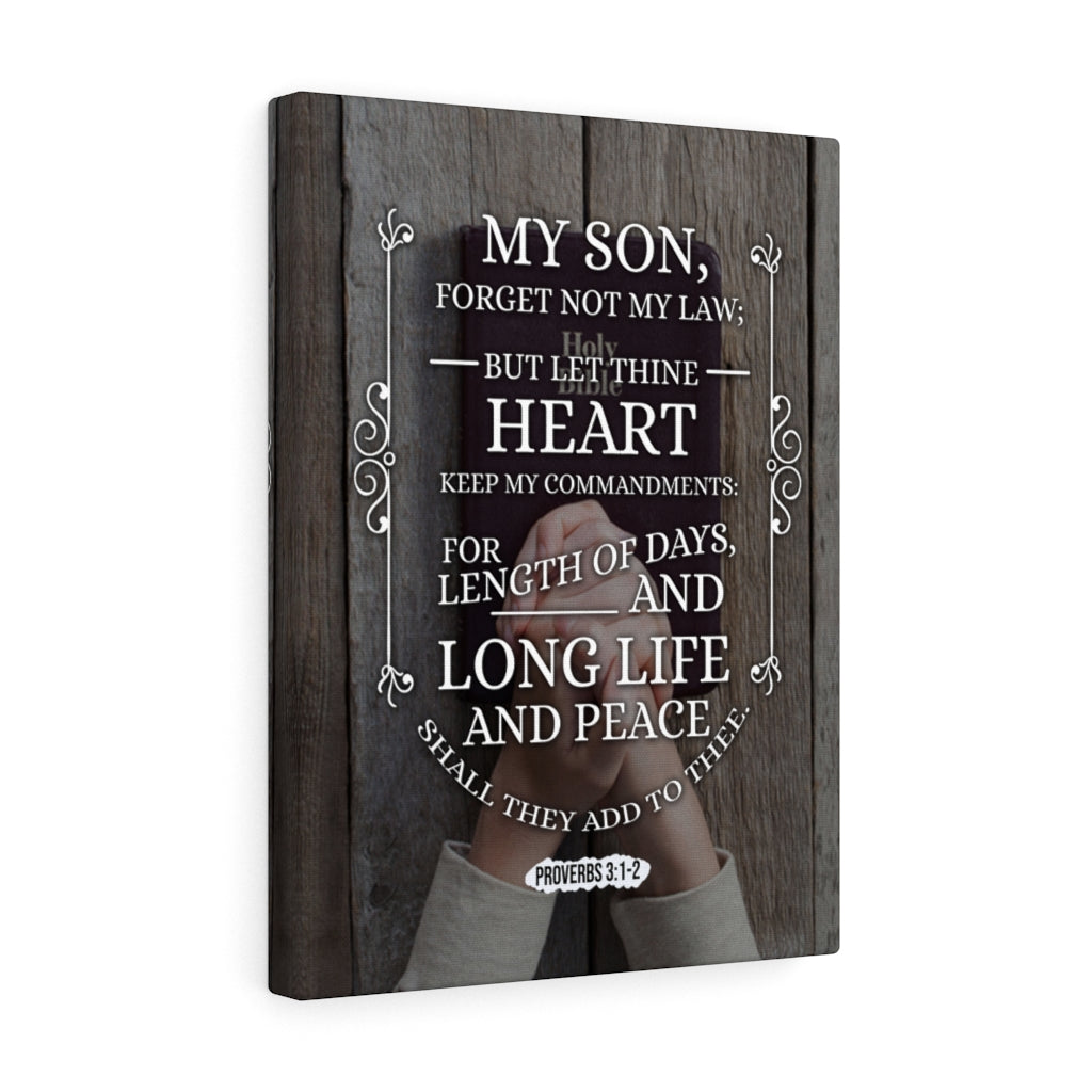 Scripture Walls Long Life and Peace Proverbs 3:1-2 Christian Wall Art Bible Verse Print Ready to Hang - Express Your Love Gifts