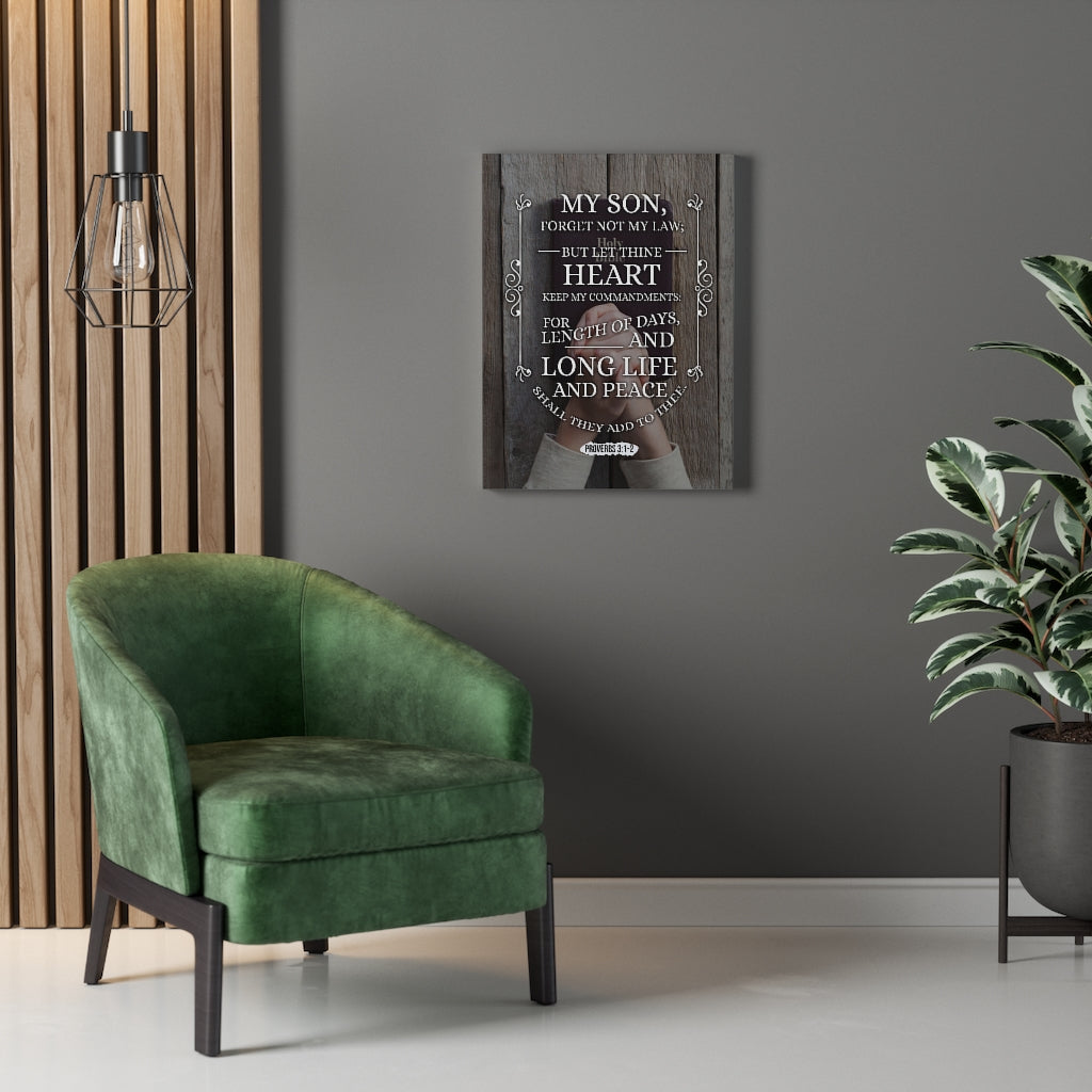 Scripture Walls Long Life and Peace Proverbs 3:1-2 Christian Wall Art Bible Verse Print Ready to Hang - Express Your Love Gifts