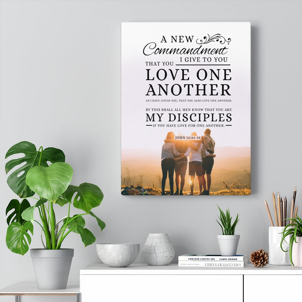 Scripture WallsLove One Another John 13:34‭-‬35 Canvas Gallery Wraps - Express Your Love Gifts