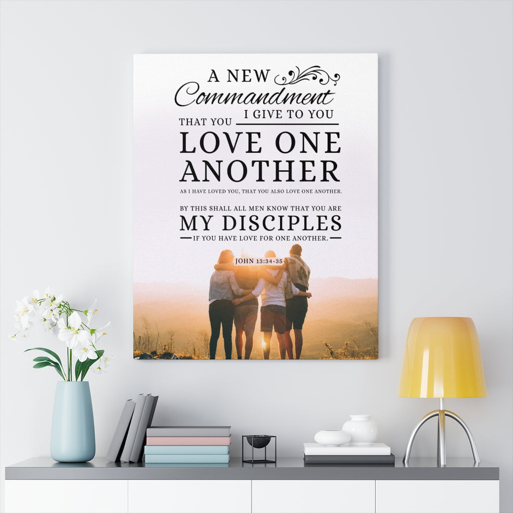Scripture WallsLove One Another John 13:34‭-‬35 Canvas Gallery Wraps - Express Your Love Gifts