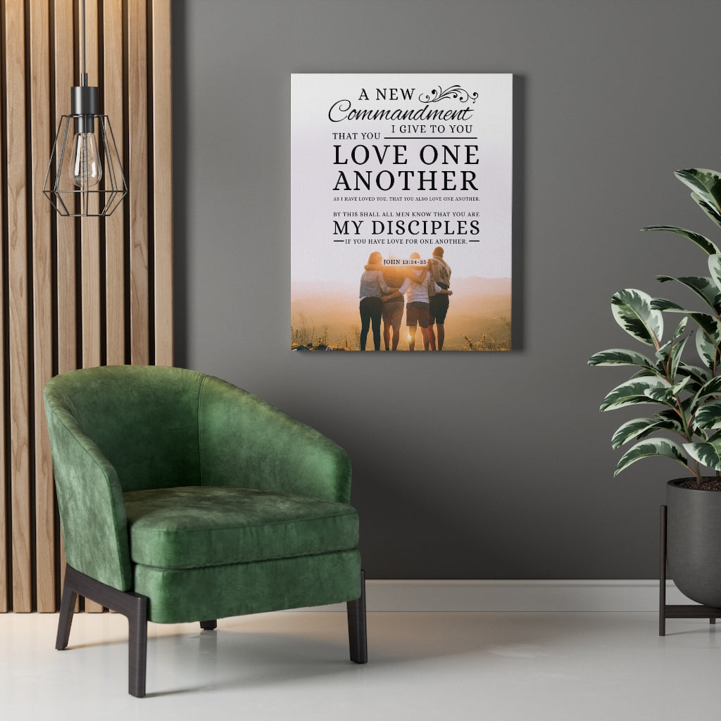 Scripture WallsLove One Another John 13:34‭-‬35 Canvas Gallery Wraps - Express Your Love Gifts