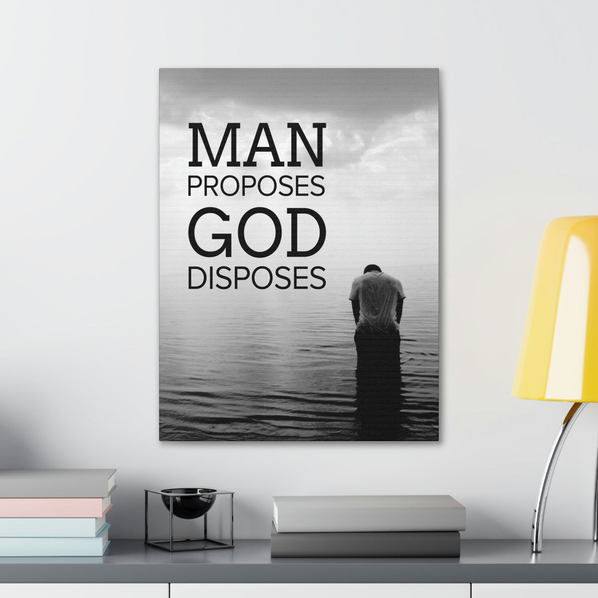 Scripture Walls Man Proposes God Disposes Proverbs 19:21 Christian Home Decor Ready to Hang Wall Art Scripture Unframed-Express Your Love Gifts