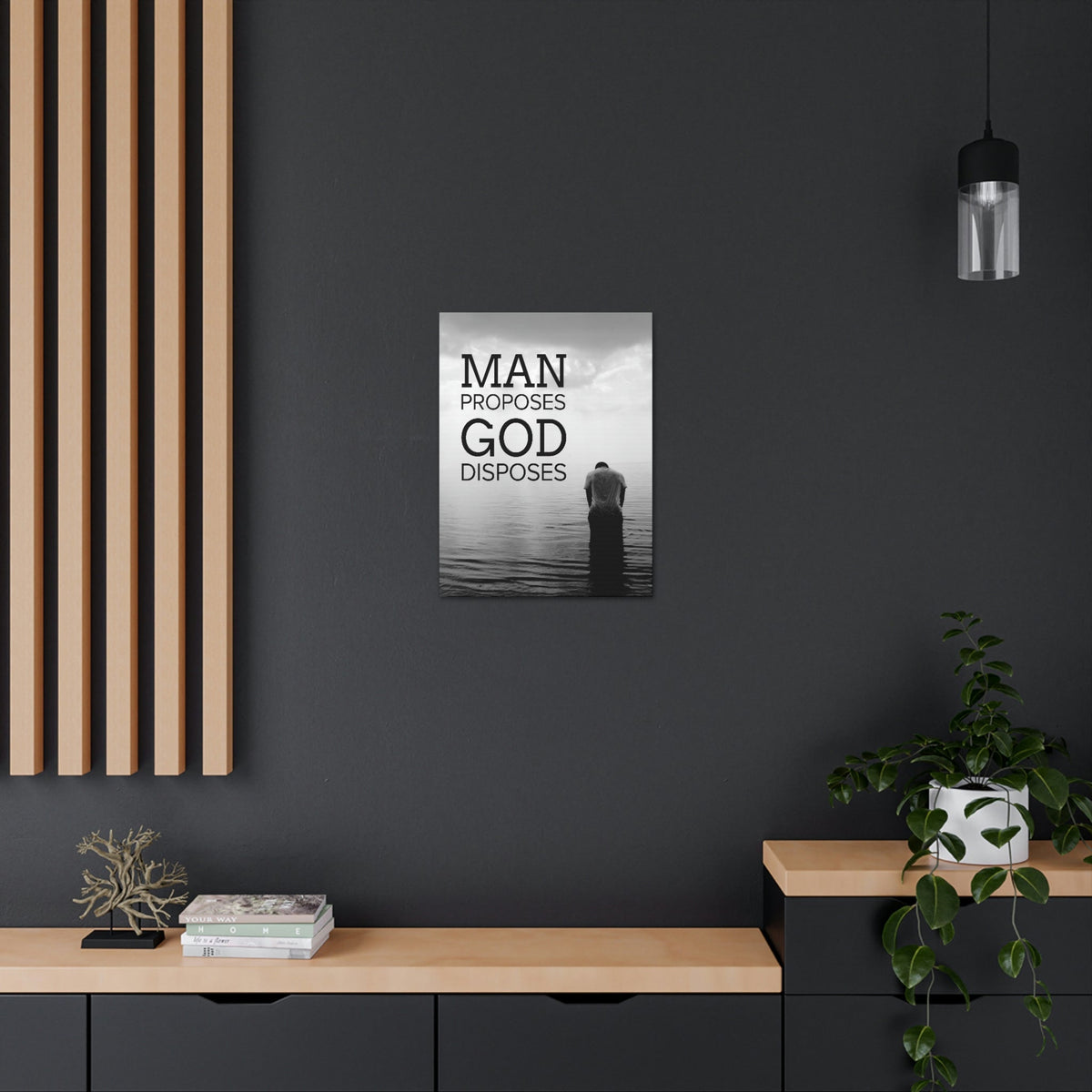 Scripture Walls Man Proposes God Disposes Proverbs 19:21 Christian Home Decor Ready to Hang Wall Art Scripture Unframed-Express Your Love Gifts