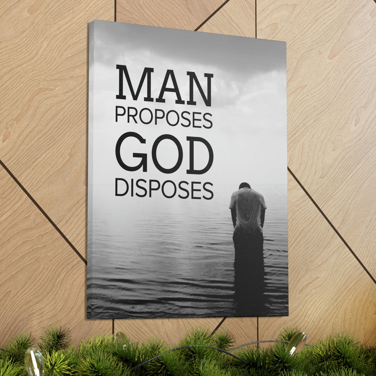 Scripture Walls Man Proposes God Disposes Proverbs 19:21 Christian Home Decor Ready to Hang Wall Art Scripture Unframed-Express Your Love Gifts