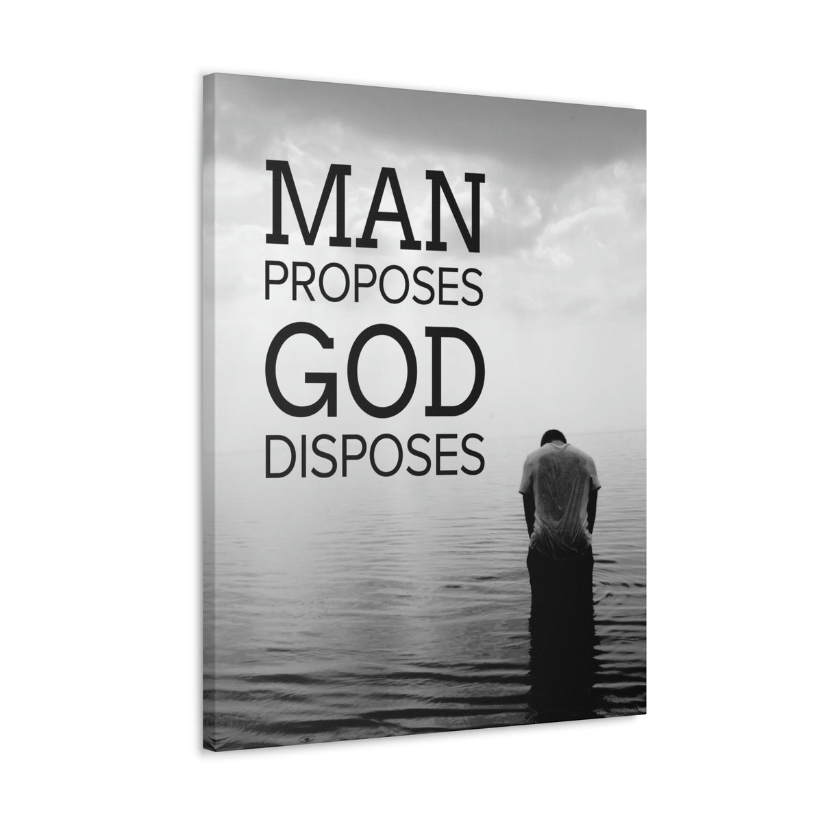 Scripture Walls Man Proposes God Disposes Proverbs 19:21 Christian Home Decor Ready to Hang Wall Art Scripture Unframed-Express Your Love Gifts