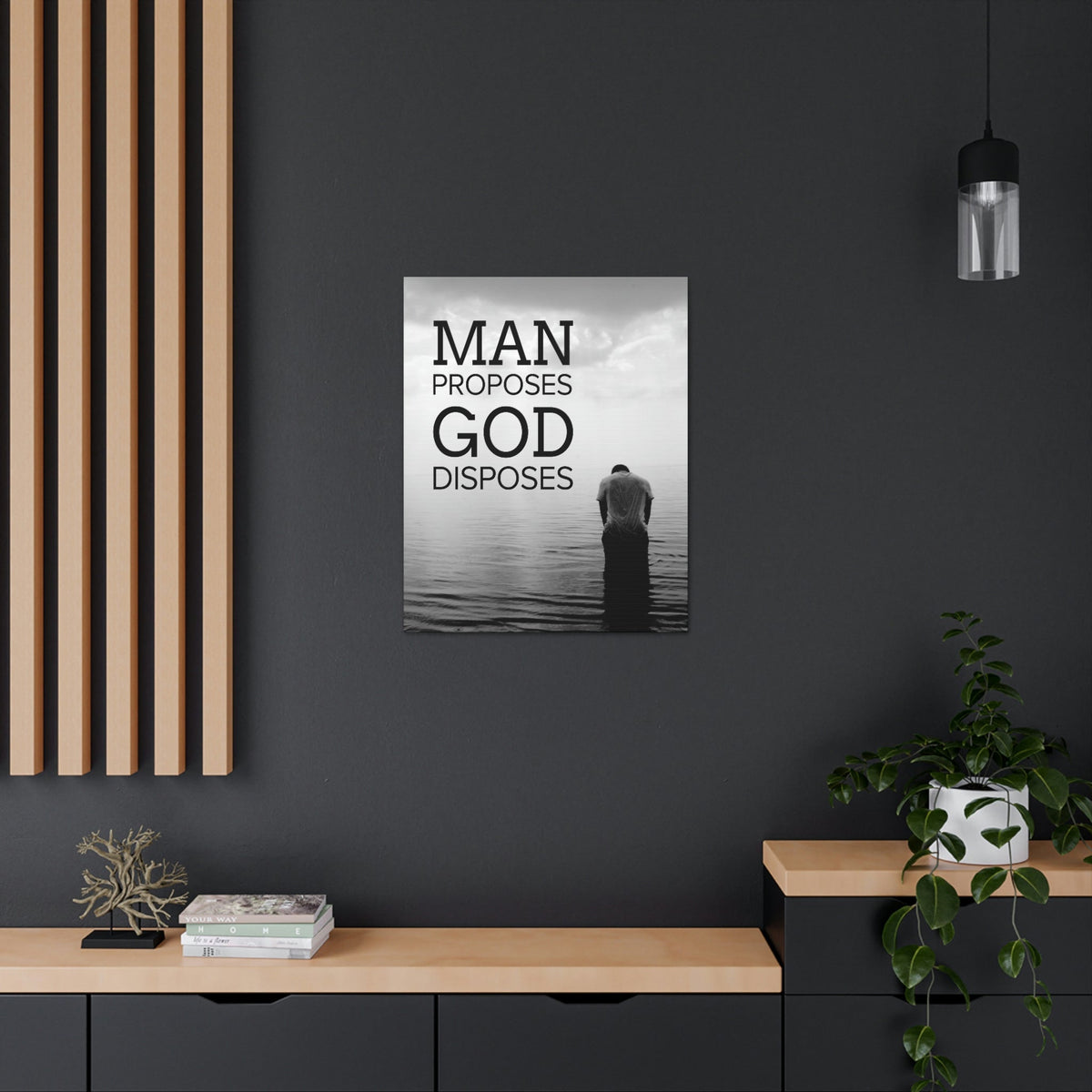 Scripture Walls Man Proposes God Disposes Proverbs 19:21 Christian Home Decor Ready to Hang Wall Art Scripture Unframed-Express Your Love Gifts